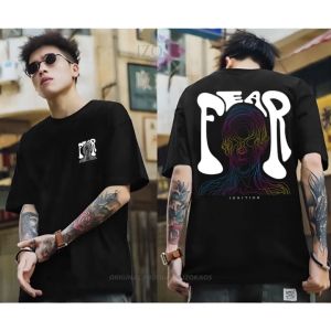 AccentAmbios Boxy fit Kaos Oversized Tshirt Rise Black Pria dan Wanita