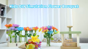 ชุดศิลปะดอกไม้ DIY สำหรับเด็ก ของเล่นเสริมพัฒนาการ กิจกรรมครอบครัว ทำมือแทนดอกไม้จริง + เครื่องอัดดอกไม้ ของขวัญเด็กผู้หญิง สุดสร้างสรรค์