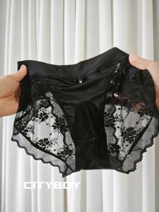 Quần Lót Nam Ren Siêu Mỏng Không Đường May Gợi Cảm Mùa Hè Cỡ Lớn Satin Mềm Mại Quần Tam Giác Thoải Mái Thoáng Khí