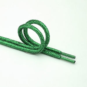 Round Glitter White Shoelaces of sneakers Circular metal Colorful Shoelaces Metallic Shiny gold  silver Flat shoe laces sports