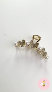 Pinky Bee Jepit Rambut Imitasi Premium Love Gold Mutiara 67260700