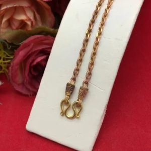 24 นิ้ว คอทองเหลืองโบราณ ลายโซ่ คั่นหัวจรวด สร้อย การผลิตท์ ดิบไม่ได้ชุบ หรือหัวเปล่า