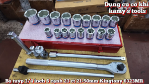 Bộ tuýp 3/4 inch 6 cạnh 23 chi tiết 21-50mm Kingtony 6323MR
