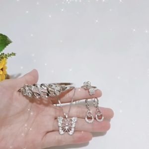 SET GELANG BANGLE PERHIASAN WANITA DEWASA 4 IN 1 ANTI ALERGI/SET-742