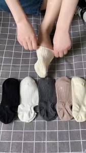 Homehub Ladies Socks Cotton Japanese Style Plain Color Breathable and Comfortable Ankle Socks
