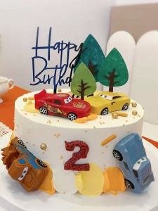 Childrens Birthday Cake Decoration Accessories Cartoon Car Ornaments Felt Tree Bunting Dessert Table Accessories Party Supplies
