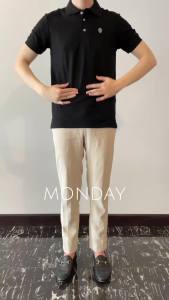 POLOLAND เสื้อโปโลชายทรงตรง เสื้อโปโลมีกระเป๋า รุ่นคลาสสิก2 - สีขาว (2สี)