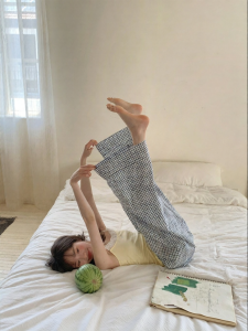 NIHAOKANONG | Quần Culottes Họa Tiết Caro Mỹ Phong Cách Retro Ôm Sát