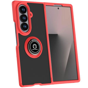 for Samsung Galaxy Z Fold 7 Case with 360° Rotating Ring Holder KickstandSlim Translucent Matte Hard Back Shockproof Phone Case for Samsung Z Fold 6 CaseZ Fold 5 CaseZ Fold 4 Case