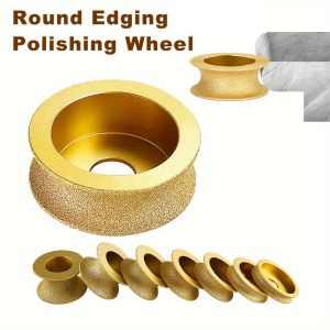 1pc Dry Vacuum Brazed Diamond Round Polishing Wheel 20mm Bore Dia Ceramic Edging Wheel For Tile Quartz Marble Granite Stone