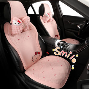ZHUIBENSUYUAN | Cute Breathable All-Season Pink Linen Car Seat Cushion