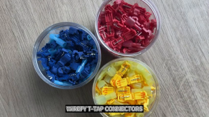 T-TAB (แพ็ค 10 / 30 คู่ ) ตัวเชื่อมสายไฟ แบบล็อค ไม่ต้องปอกฉนวน สีแดง/น้ำเงิน/เหลือง สำหรับสายไฟ 0.5-4.0 Sqmm. (22-12 AWG)