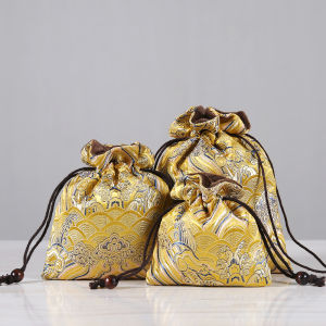 High-End Handmade Embroider Silk Pouch Drawstring Pull String Small Cloth Bag Beads Bracelet Collectables-Autograph Cloth Bag Jewelry Storage Customization
