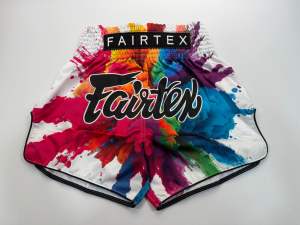 Fairtex BS1939 Muay Thai Fight Shorts “Funky Soul” White MEDIUM