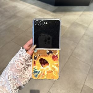 เคสโทรศัพท์มือถือ MagSafe ดูดซับไฟฟ้าดินสอ ปกป้องจอพับได้ ดีไซน์การ์ตูนน่ารัก ป้องกันการตกหล่น สำหรับ Samsung ZFlip7 FE ZFlip6/5 ZFlip4/3 W24/W25Flip