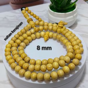 Tasbih dzikir muslim kayu kemuning mas super ukuran 8 mm isi 99 butir bisa COD bayar di tempat