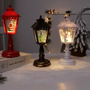 2025 Christmas Snow Globe Candles Light Lamp Spooky Spinning Water Glittering Snowman Christmas Tree Night Light