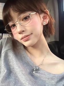 Y2K Harajuku Retro Small Square Frame Glasses for Women Metal Eyeglasses Clear Reading Spectacle Blue Light Blocking Eyewear