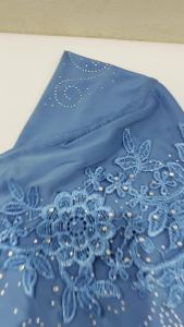 H027 Beautiful Teenage Girls Muslim Hijab with Lace and Stones Islamic Scarf Shawl Headscarf Hat Armia Pull On Wrap Ramadan Gift