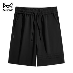 miiow | Mens Loose Straight Leg Short Pants Breathable Summer Casual Sports Five-Quarter Length Outdoor Wear MiiOW Cat Person Brand