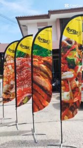 รับออกแบบและผลิต ธงปีกนก ธงญี่ปุ่น ธงชายหาด ไซส์ 50x280 cm(มีทั้งงานพิมพ์และตัวธง)