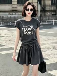 Whole Outfit Set Short Sleeve T-Shirt Pleated Skirt