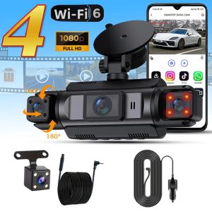 Camera Hành Trình Ô Tô 4 Kênh WiFi Hộp Đen FHD 1080P DVR Với Tầm Nhìn Ban Đêm Ghi Hình Vòng Lặp Bộ Dây Cứng Camera Trước Trái Phải Sau