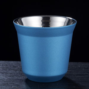 80ml/2.7oz 304 Stainless Steel Espresso Coffee Cup Portable Double Layer Office Milk Tea Drinks Mug Cup Mini Whisky Wine Glasses
