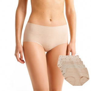 5PCS Women Cotton Panties Mid Rise Underwear Girls Briefs Female Breathable Lingeries M-3XL