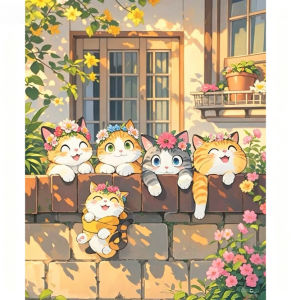 Kayou | DIY Pictures By Number Cute Cat Kits Painting By Numbers Drawing on Canvas Hand Painted Picture Art Gift Home Decor
