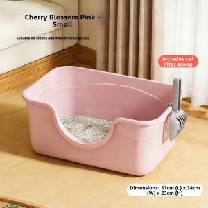 HELLOLEIBOO | Large Open-Semi-Enclosed Litter Box