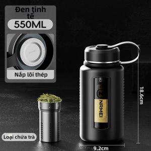 nRMEi | Bình Nước Kính Đa Lớp Cách Nhiệt Có Thể Mang Đi