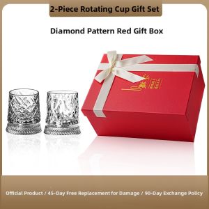FLOWER MOO | Rotating Crystal Glass Whiskey Cup