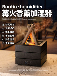 Simulated Flame Humidifier Desktop Aromatherapy Machine Quiet Bedroom Essential for Winter Summer Night Light Home Use