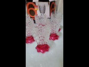 Gelas Kaca Gelas Set Motif Nanas Warna Mewah 6 Pc Bistro Dus Kado