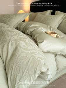 Luxurious Pure Cotton Bedding Set 3-4 Pieces Long Velvet Cotton Embroidered Solid Color Bed Sheet Cover Duvet Cover Bedding