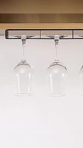 Nexlent Wine Glass Holder Wall Mounted Multi-Function Wine Glass Hanging Rack Hanging Storage Shelf