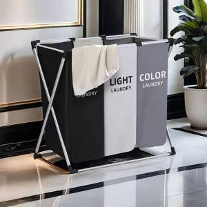 Waterproof Sectioned Clothes Laundry Basket Oxford Cloth