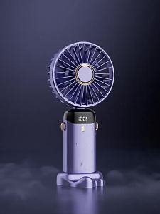 Quạt LED Cầm Tay Có Thể Sạc Lại Với Công Suất 90 ° Quạt Làm Mát Cá Nhân Mini JJ2824 Có Màn Hình Kỹ Thuật Số Điều Chỉnh Được 5 Tốc Độ