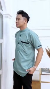 Baju Koko Kurta Muslim Pria Lengan Pendek Dewasa Terbaru qurta Halus