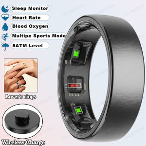 New R10 Smart Ring with Wireless ChargingHealth Sleep Monitor5ATM & ip68 WaterproofMulti-sport Mode For Android IOS Men Women
