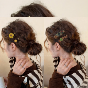 NING ZHOU | Korean Style Heart Flower Hair Clip Female Adult Side Bangs Accessory