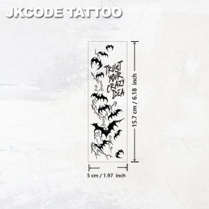 Waterproof Design Semi-Permanent Tattoos Halloween Tattoo-Gothic Style Bat Pattern-Mens Tattoo for Neck Hand Finger Temporary Tattoo Lasts for 15 Days