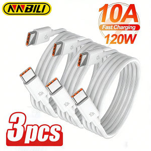 NNBILI 3PCS 120W USB C to USB Type C Cable Fast Charge USB C Data Cable For Iphone 17 16 15 Pro Huawei Samsung Xiaomi Data Line