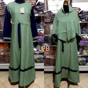 Gamis Muslimah Set Hijab Trend Moscrepe #2