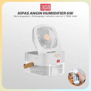 APA Kipas Angin Humidifier Dengan Remote Rechargeable 6W 1500 mAh Putih