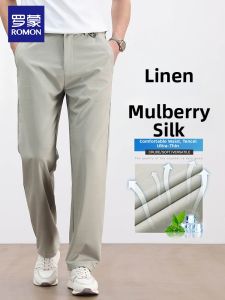 ROMON | Mens Lightweight Breathable Linen Pants