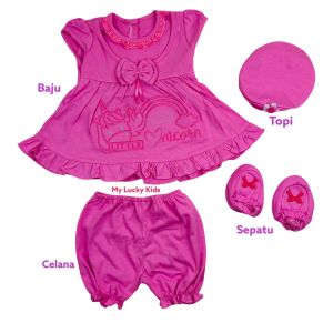 Setelan Baju Bayi Perempuan Newborn Dress Bayi usia 0-6bulan
