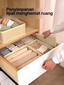 6pcs Storage Box Organizer Kotak Penyimpanan Tas Pakaian Dalam & Aksesoris Pakaian 6Pcs Lemari Baby Penyelenggara Rumah Organizer Box Serbaguna Penyimpanan Kotak Organizer Lemari