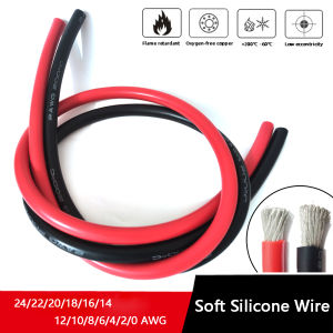 10 12 14 16 18 20 22 24awg Heat-resistant Super Soft Silicone Cable 0 2 4 6 8awg Tin-plated Copper Wire for BatteryInverterUPS